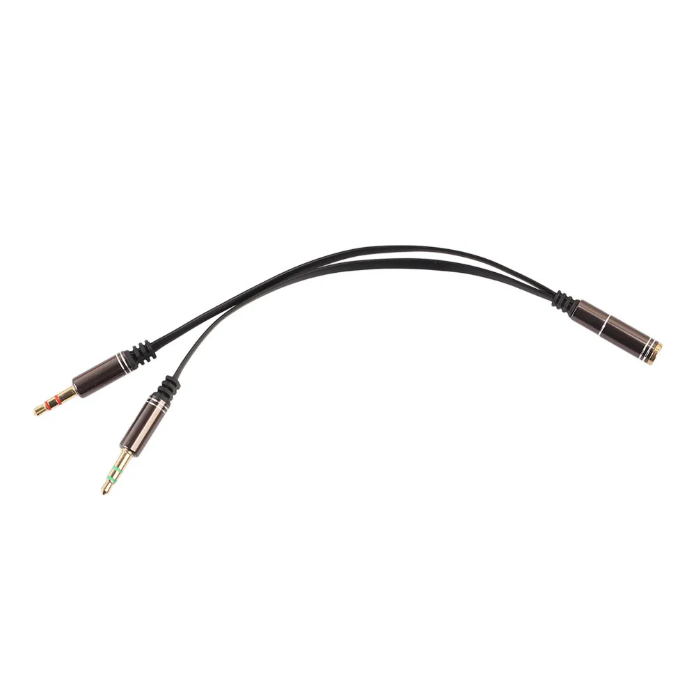 

Computer Cables & Connectors 3.5mm AUX Audio Mic Splitter Cable Earphone Headphone Adapter 1 Female To 2 Male QY20