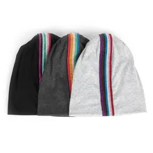 Мужские повседневные красочные радужные Аксессуары Шапки женские вязаная Лыжная шапка для женщин тюрбан обертывания весенние Boho шапки