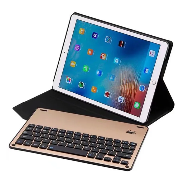 Съемная алюминиевая клавиатура Bluetooth + чехол из искусственной кожи для Apple iPad Pro 10 5