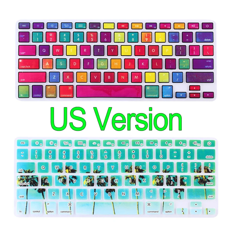 

Colors Silicone Keyboard Cover Protector Stickers For laptop Macbook Pro Air Retina 13 15 17 inch