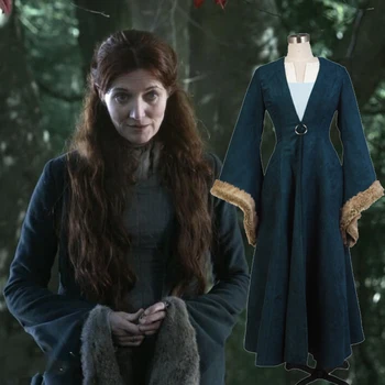 

Custom Made Catelyn Stark Cosplay Costume From Game of Thrones For Halloween Carnival Foe Adult Women Men full set
