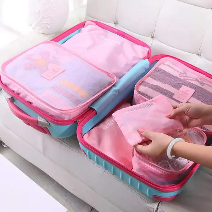 6 Pcs Clothes Storage Bags Packing Cube Traveling Home Clothing Organizer Set 669