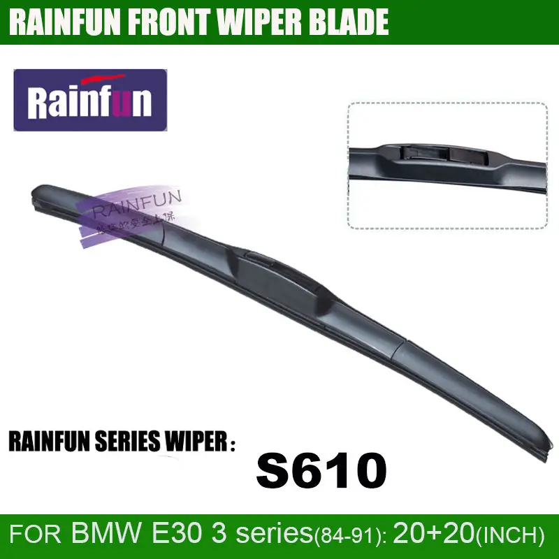 

RAINFUN 20+20 inch car wiper blade for 1984-1991 BMW 3 SERIES E30 316/318/320/323/324/325/M3, high quality car wiper blade