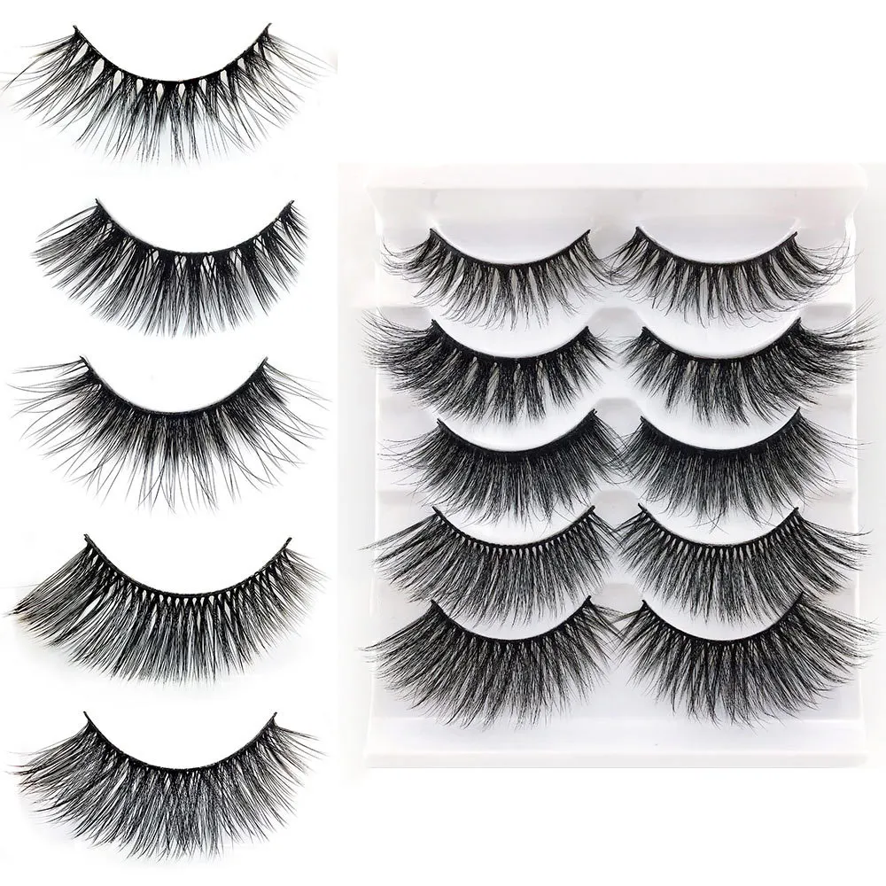 

Mix 5 pairs Eyelashes 3D Mink Lashes natural handmade volume soft lashes long eyelash extension real mink eyelash for makeup