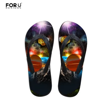 

FORUDESIGNS 3D Galaxy Space Star/Galaxy Pattern Flip Flops for Men Summer Casual House Slippers Men Fashion Men's Flats Shoes