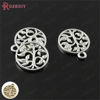 

(30031)50PCS 15MM Antique Style Zinc Alloy Round Tree Charms Pendants Diy Jewelry Findings Accessories Wholesale