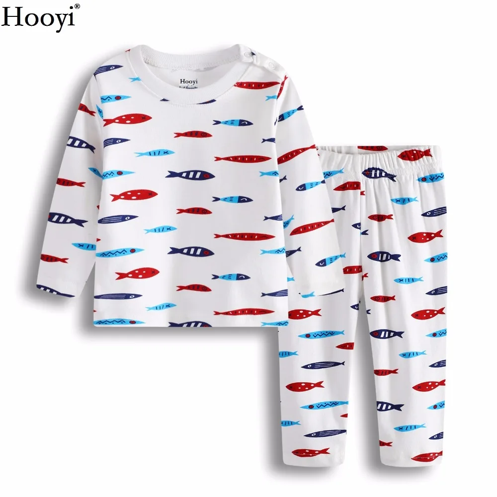 Blue Whale Baby Clothes Suit At Home 100% Cotton Boys Sleepwear Top Quality Children T-Shirt Pant Set 3-6 6-12 12-18 18-24 Month