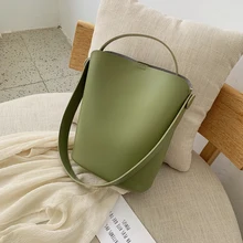 Bonsacchic Green Women Summer Bucket Bags Sale Designer Handbags High Quality PU Leather Tote Bags Female Clutch Purse Bolsas