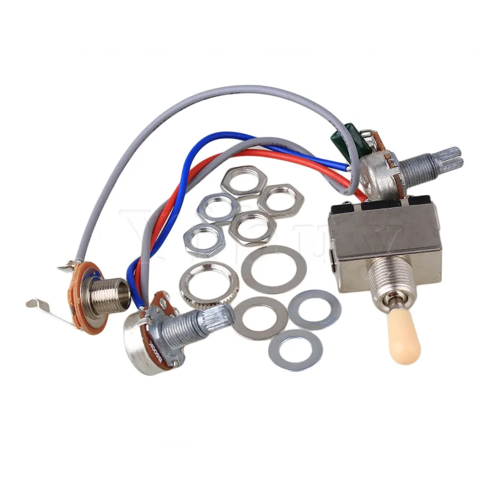 Yibuy Guitar Wiring Harness 3Way Toggle Switch 1V1T 500k Electric
