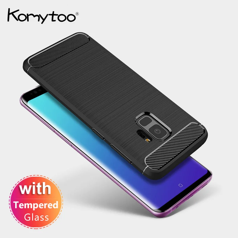 TPU Carbon Fiber Phone Case For Samsung Galaxy S8 S9 Anti Drop Soft
