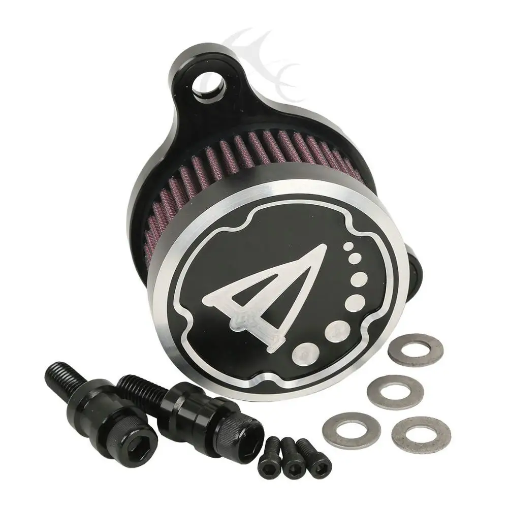 Черный хромированный воздухоочиститель система впускного фильтра Комплект для Harley sportster XL 883 1200 04-16 15 алюминий