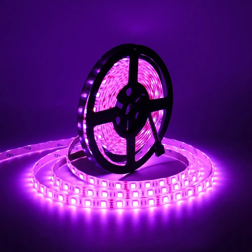 5050 SMD RGB LED Strip Light Kit 5M 60LEDsm DC 12V Waterproof IP65 Lamp Band with IR Remote Controller Power Adapter US EU Plug (25)