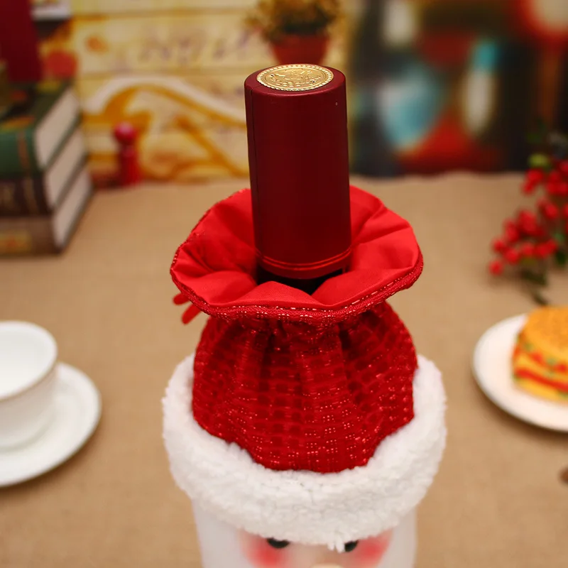 Smiry 1 шт. Санта Клаус крышка для бутылки с красным вином сумки милые фланелеты Рождественский подарок держатели обеденный стол украшения одежды
