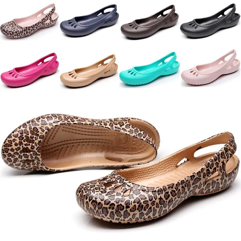 

women Clogs Jelly Beach Sandals Home Non-slip Summer Hole Shoes Female Flat slippers EVA Girls Waterproof EVA Garden Shoes