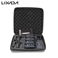 Lixada ワイヤレスデジタル釣り咬合アラーム釣りアラーム 4 lcd インジケータ 1 受信機 4 魚スウィンガーズとジッパーケース