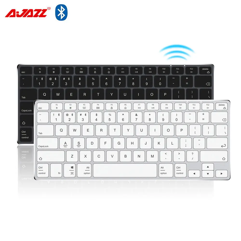 

Ajazz AK3.1 Ultra-thin Bluetooth Keyboard 78 Keys Rechargeable Ergonomic Metal Panel Mini Keyboard For Phone PC Laptop Tablet