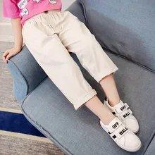 Летние Шорты для девочек коллекция года, модные однотонные хлопковые Повседневные детские свободные шорты бежевый/фиолетовый для девочек-подростков 4, 6, 8, 10, 12, 14 лет