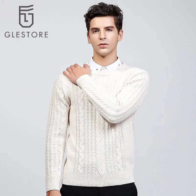 Glestore 2017 New Mens Pullover O neck Full Sleeve Striped