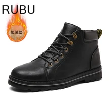 2017 Winter Autumn plush Brand Mens Leather Brown Men Shoes Male men’s Work Footwear Fashion High Quality Comfty Man Working /10