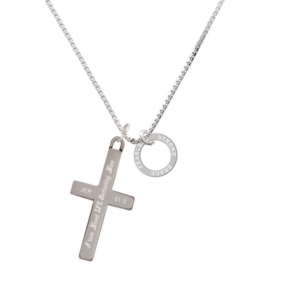 Strong Brave Fearless Eternity Ring - Everlasting Love - Cross Necklace