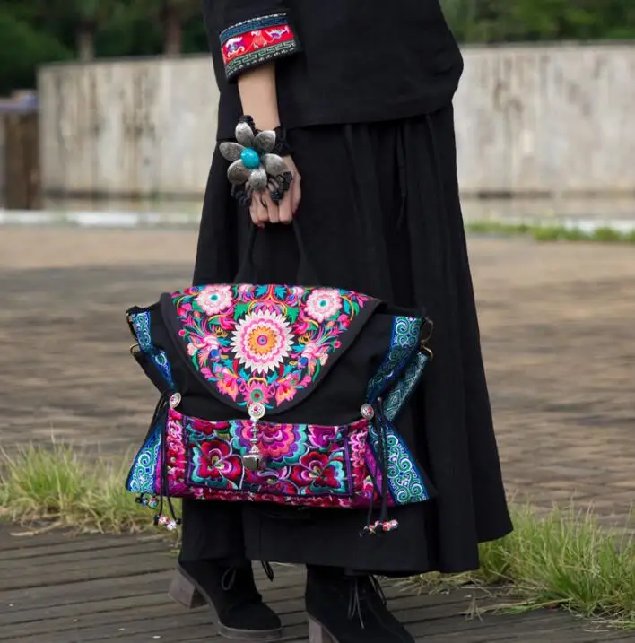 Новая Винтажная Бохо Hmong бисером Этническая ВЫШИТАЯ сумка для покупателей женская сумка через плечо
