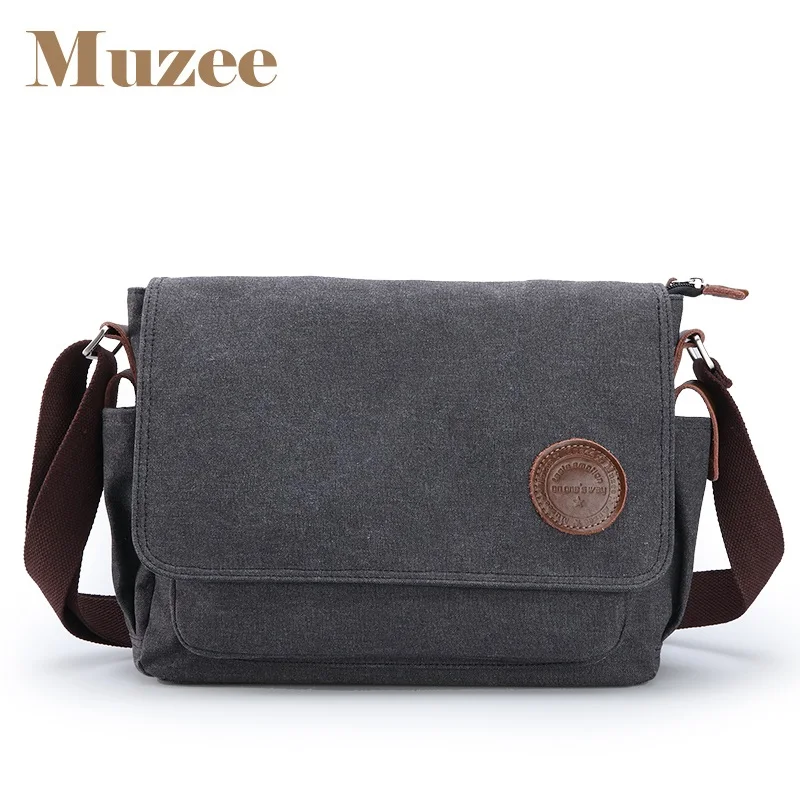 Винтажные мужские сумки мессенджеры Muzee Холщовая Сумка на плечо модная мужская