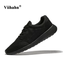 Viihahn Men Casual Shoes Black Color Flats Walking Shoes Men Breathable Zapatillas Shoes Plus Size 40-46