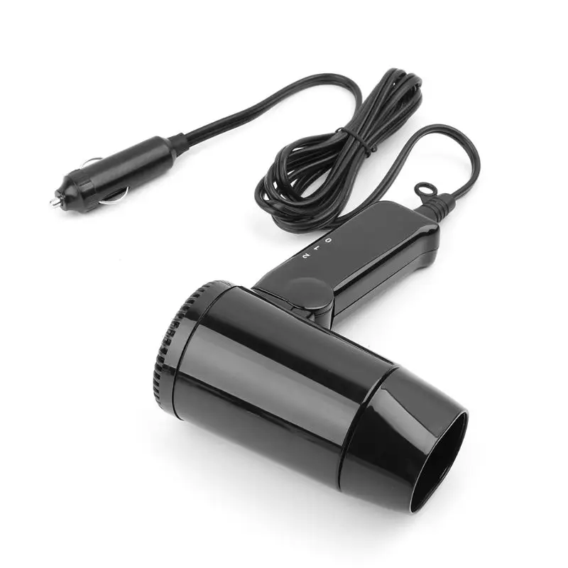  New Portable 12V hot and cold folding camping travel car dryer hair dryer window defroster cigarett