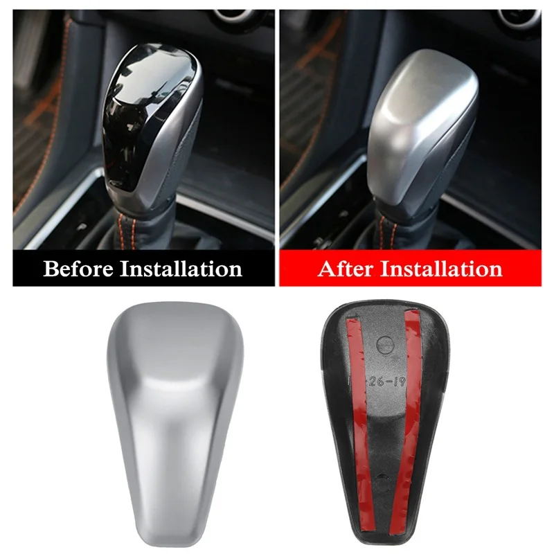 for-XV-2018-ABS-Chrome-Interior-Gear-Lever-Shift-Knob-Cover-Trim-Car-Decor-Carbon-Fiber