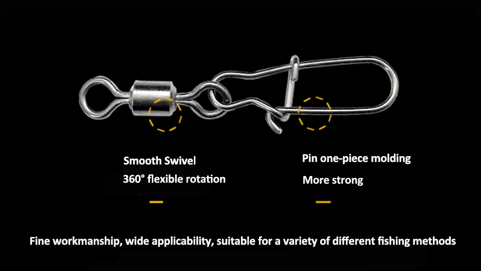 10-100 шт./лот шарикоподшипник Вертлюги замок рыболовные из нержавеющей стали быстрая замена Вертлюги с защелкой Размер рыболовный крючок соединитель