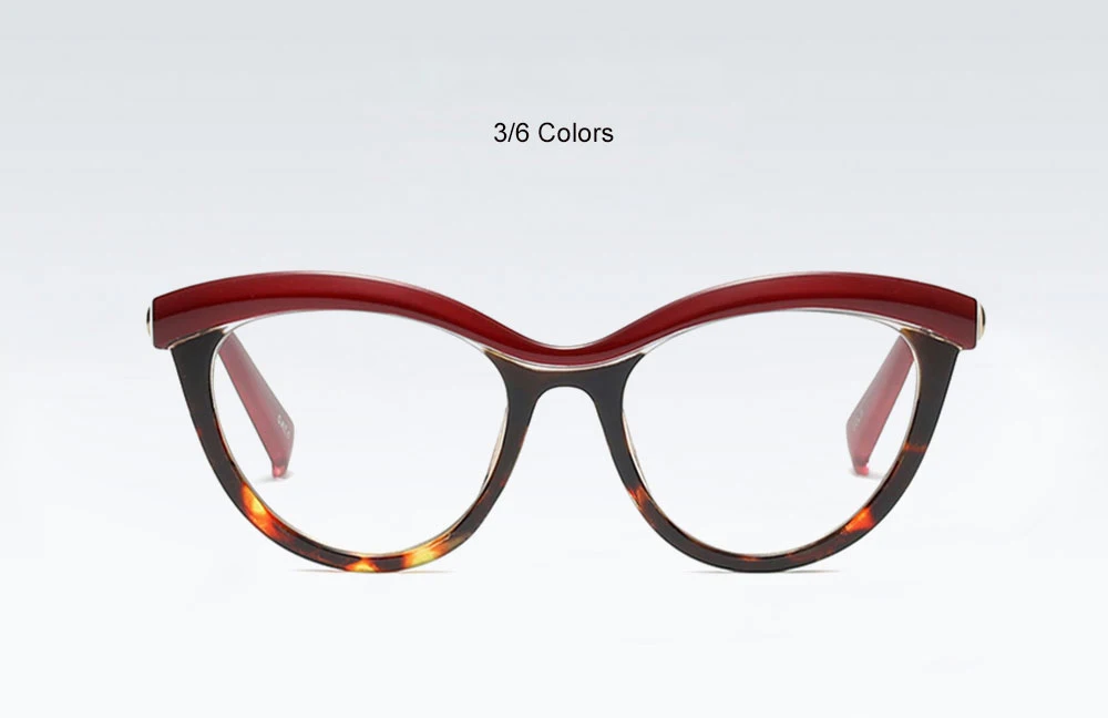 VEGA New Fashion CatEye Glasses Frame Ladies Women Eyeglasses Frames Women Cat Eye Brand Design Clear Lenses Black Leopard 214 (10)