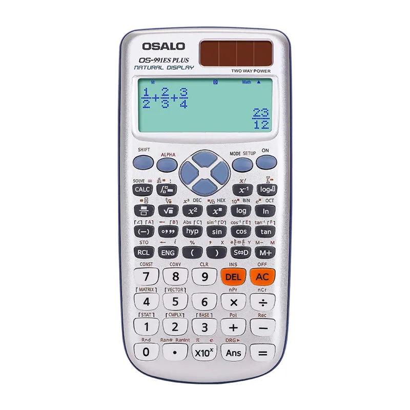 

Multi-function school student calculator scientific calculator solar dual power slim portable 10+2 digits function calculator