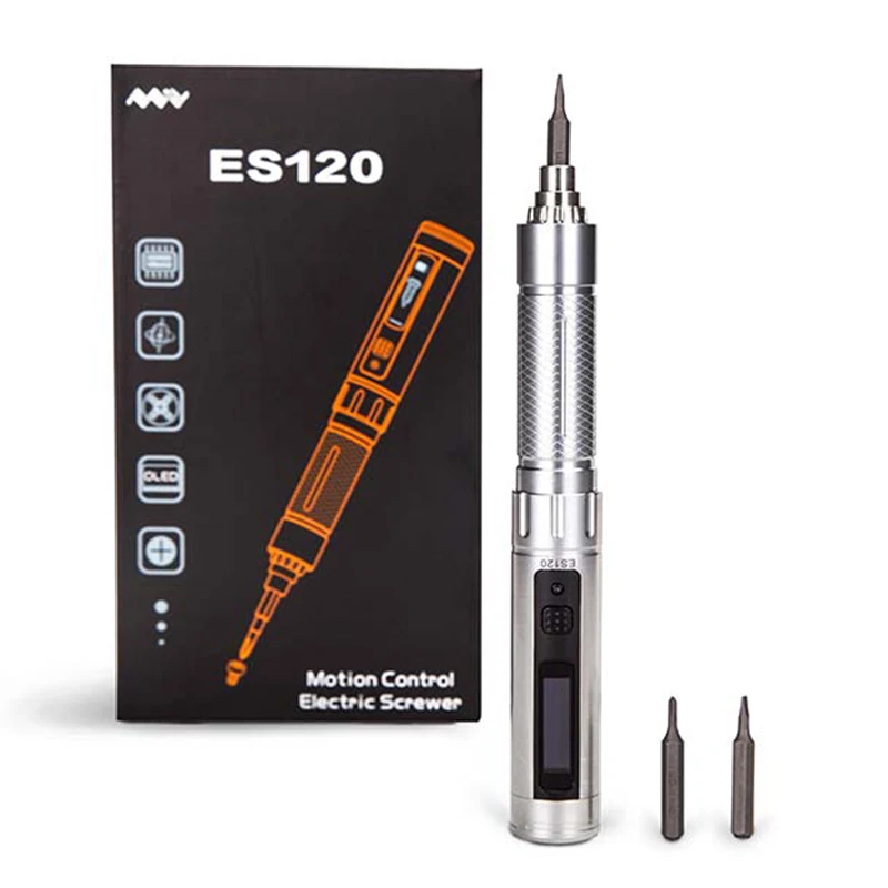 

ES120/ES121 Mini Precision Cordless Electric Power Screwdriver Smart Gyro PH00 SL2 4mm Hex Screw Bit With Protective Pouch