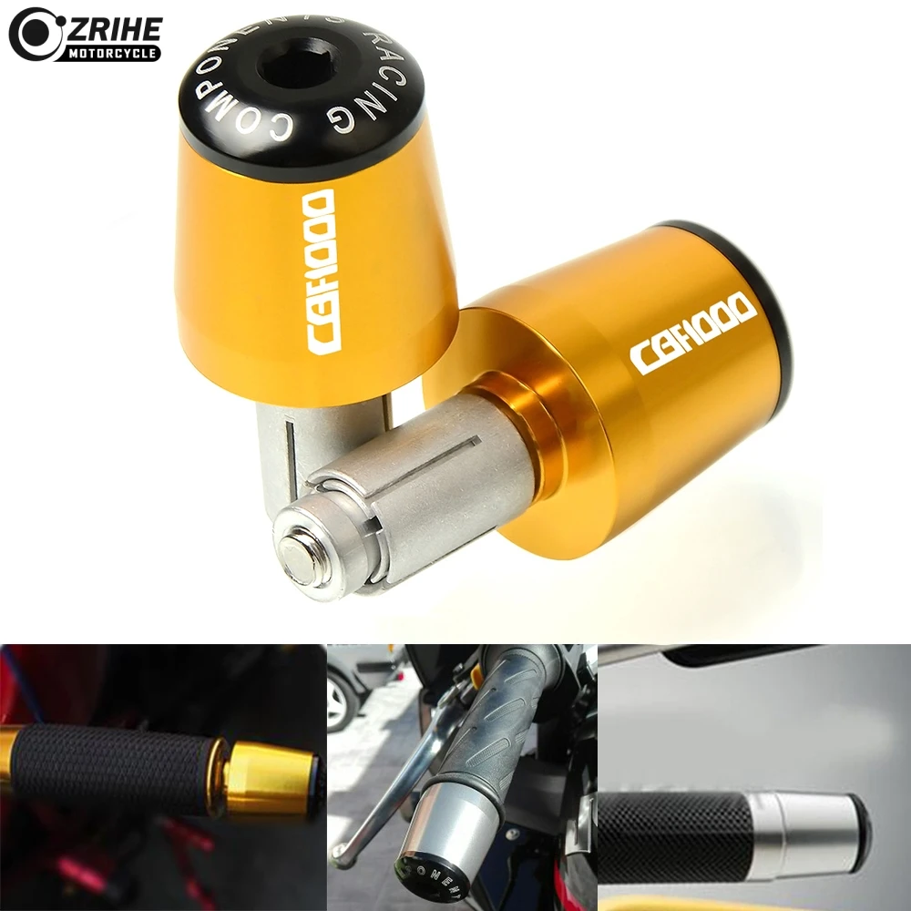 

CNC Billet 7/8'' 22 MM Handlebar Gear Balanced Plug Slider Handle Bar End Grips Cap High Quality For Honda CBF 1000 CBF1000