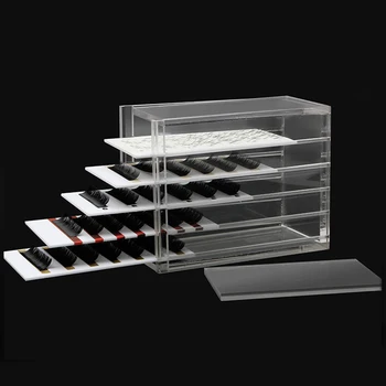 

5 Layers Clear Eyelash Storage Box Makeup Organizer False Eyelashes Glue Pallet Holders Hot Mdf