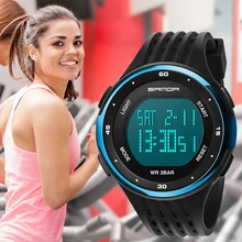 SANDA 338 Fashion Sport Watch Women Electronic LED Digital Watch Waterproof Ladies Wrist watches montre femme relogio feminino