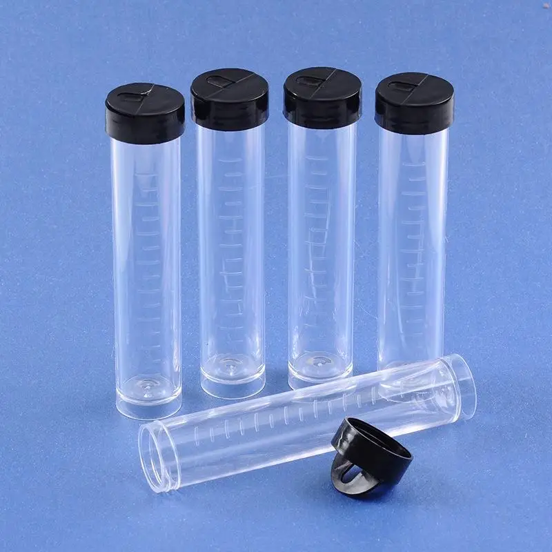 100 pc Clear Tube Plastic Bead Containers with Caps Accessories Bottling 75x13mm 
