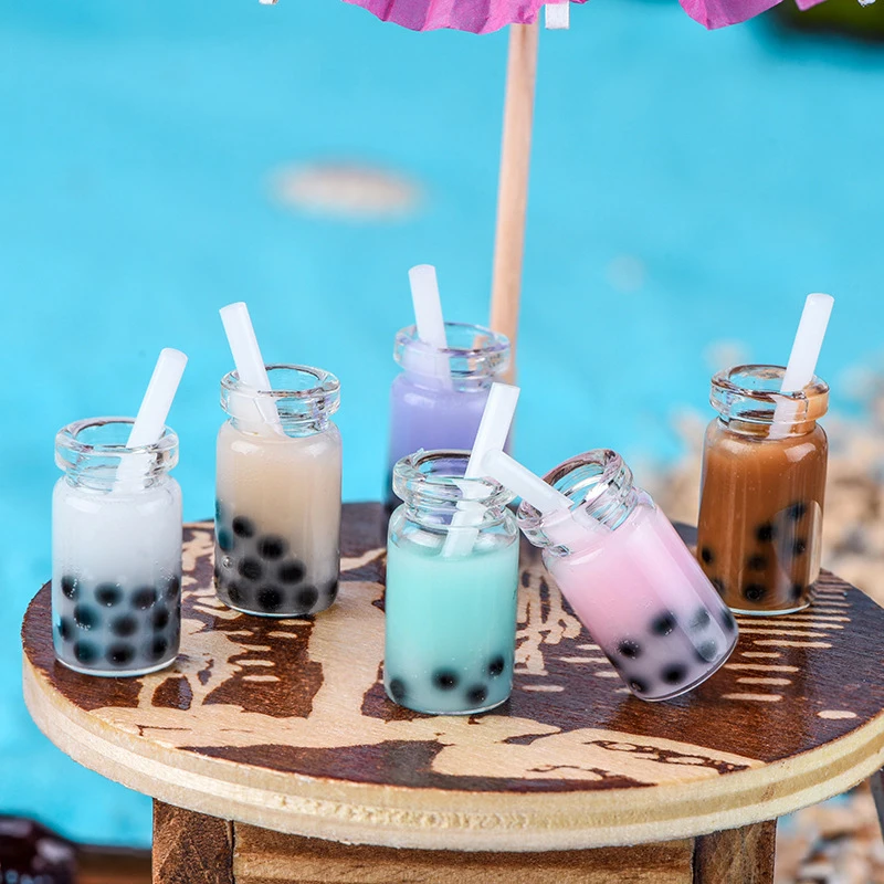 ZOCDOU 1 Piece Mini Colorful Pearl Milk Tea Cup White Pipette Glass Gift Ornament Small Statue Little Figurine Crafts Home Deco | Дом и сад