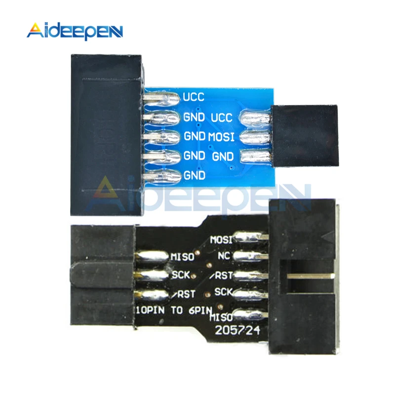 

10 Pin to 6 Pin Adapter Board ISP Interface Converter For Arduino AVR MCU Development Board AVRISP USBASP STK500 Programmer