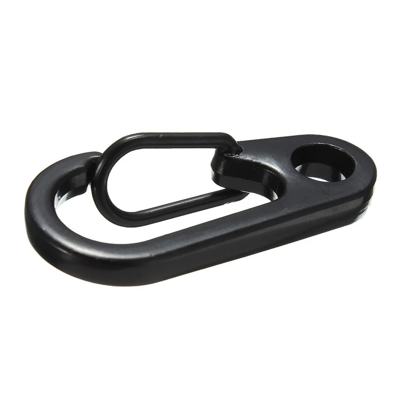Stainless Steel Black Pocket Snap clip Carabiner Keychain Hook EDC Gear