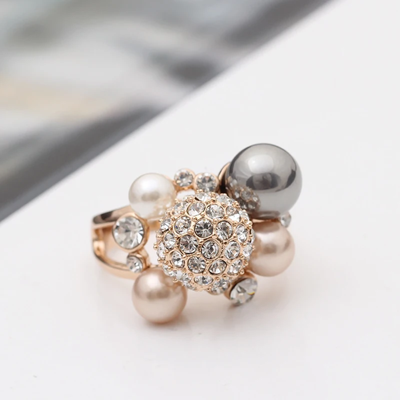 MOONROCY Бесплатная доставка кубический цирконий круглый имитация жемчуга