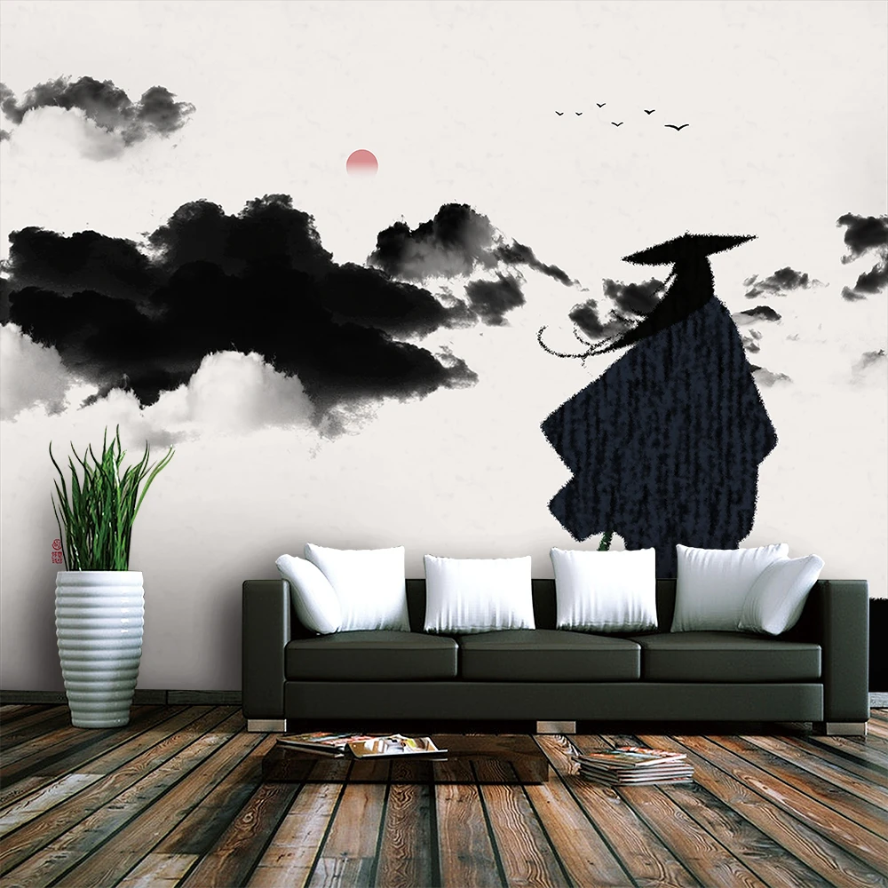 

Papel tapiz 3d personalizado nuevo estilo chino paisaje TV antiguo fondo pintura mural - material impermeable de seda