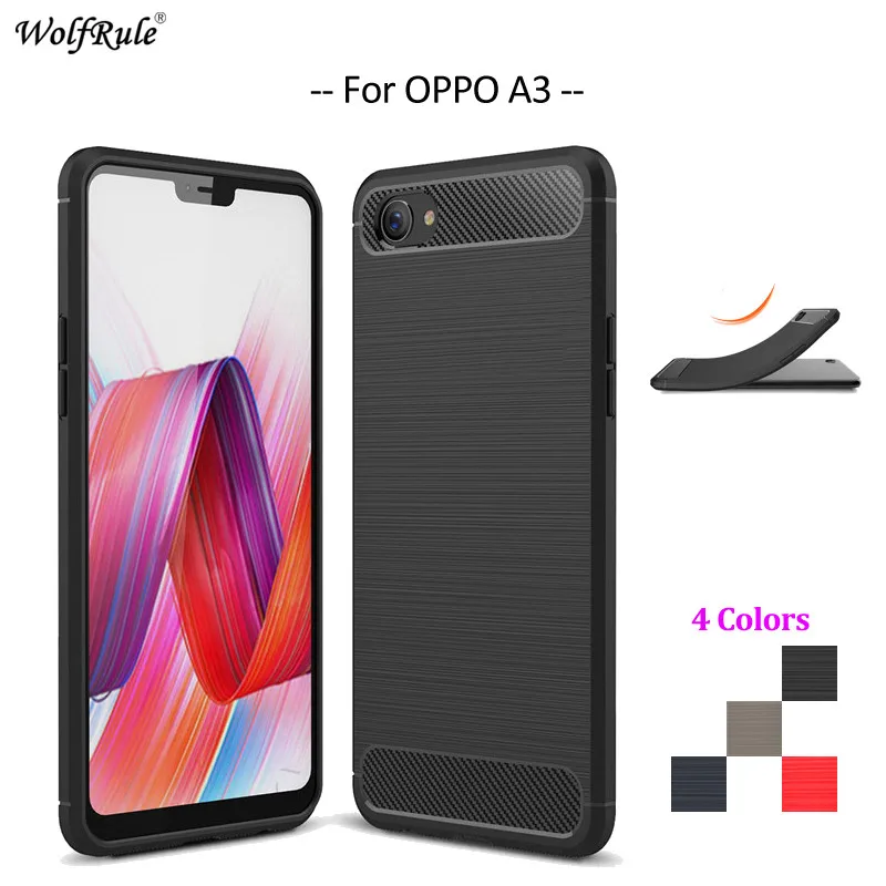 Для подходящего чехол s OPPO A3 WolfRule Мягкий Силиконовый прочный Чехол-бампер для