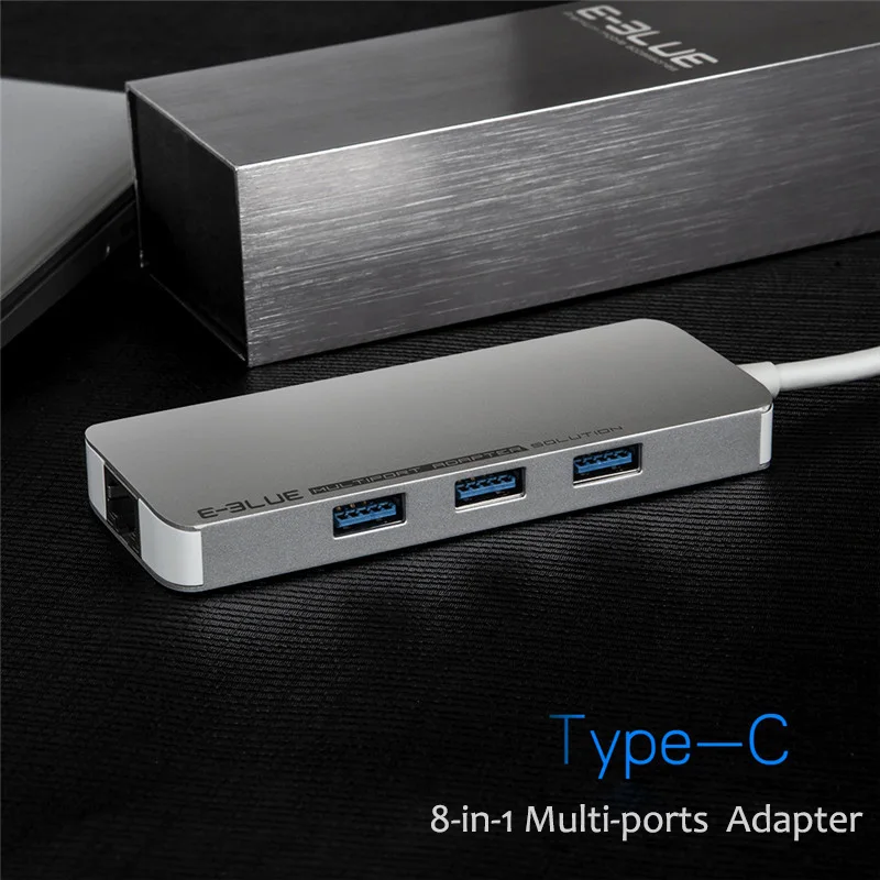 

Multi-ports 8-in-1 Type C Cable Adapter HUB SD/TF card reader HDMI RJ45 3USB 3.0 Port PD Charging Adapter for for Macbook Pro