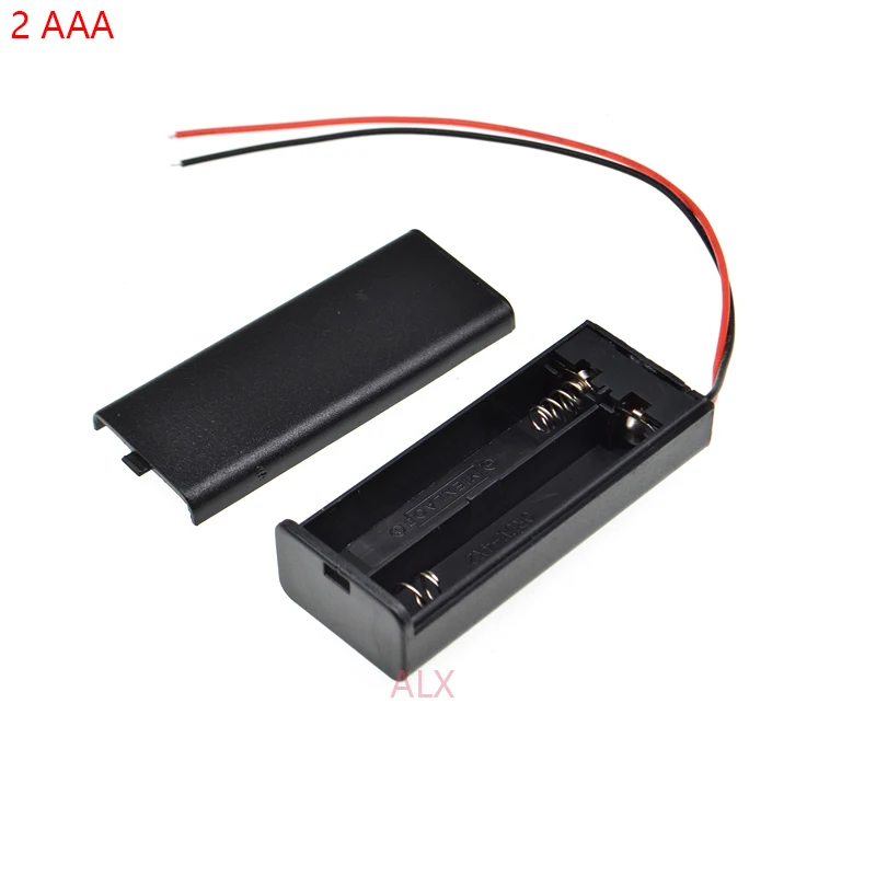 

2PCS 2 AAA battery holder with switch wire Leads on/off 2x1.5v 3V 2AAA 3A battery case Storage Box diy 2 slot AAA 2XAAA 2 X AAA