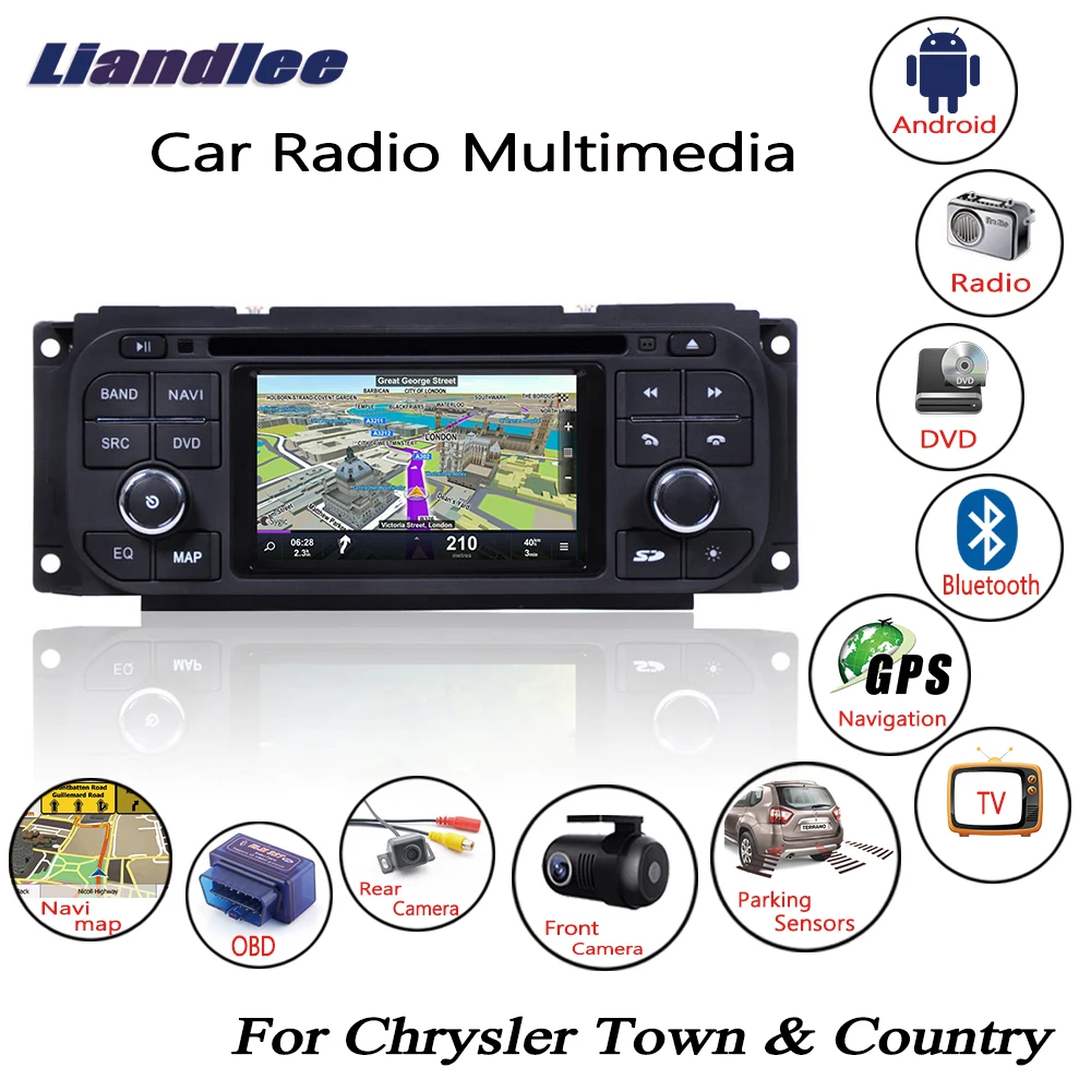 Liandlee Android Автомагнитола для Chrysler город и страна 2001~ 2007 CD dvd-плеер gps Navi навигационные карты камера OBD ТВ экран