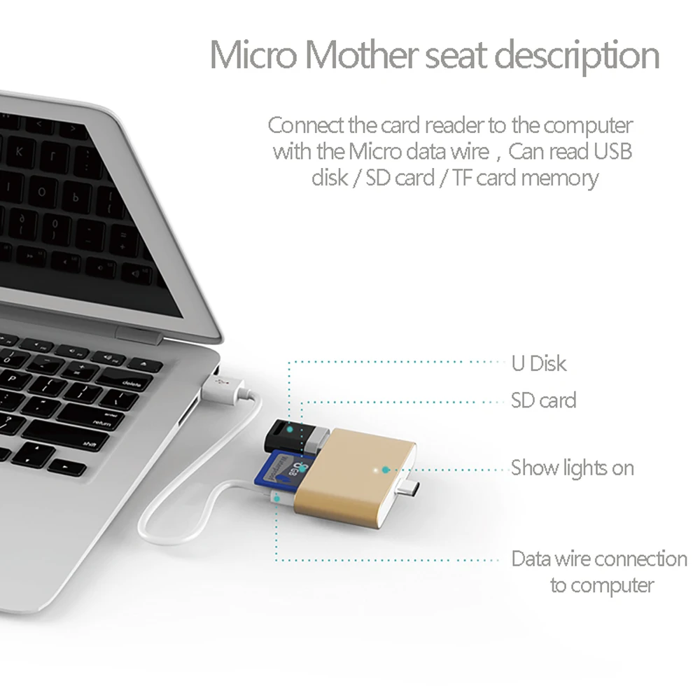 USB to Type-C Adapter with SD TF Card Reader, Mini Aluminum USB-C Hub OTG Reader 4 in 1 for Laptop Tablet Smartphone USB to Type-C Adapter with SD TF Card Reader, Mini Aluminum USB-C Hub OTG Reader 4 in 1 for Laptop Tablet Smartphone