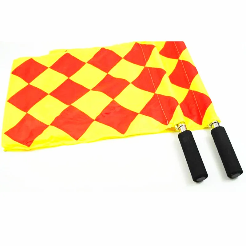 Football Linesman Flags Soccer Referee Flag 2PCS Hockey Team Sports Rugby Dropshipping Training