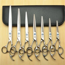 500#5 ''/5,5''/6 ''/6,5''/7 ''/7,5''/8 ''синий драгоценный камень 440C Резка/парикмахерские ножницы для филировки профессиональных домашних животных и ножницы для человеческих волос