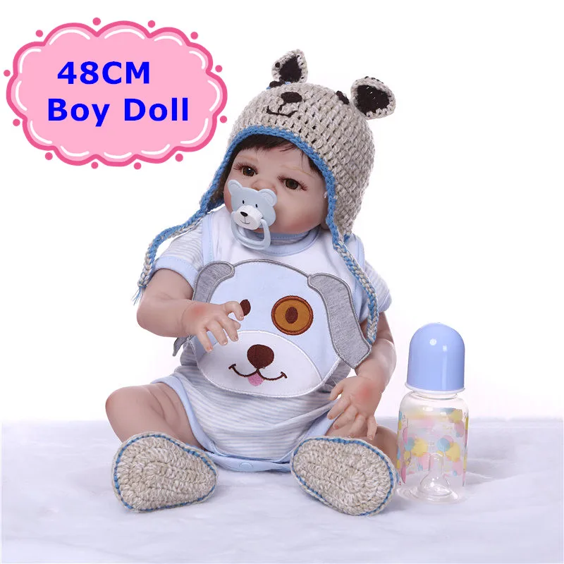

NPK Real 48CM Reborn Doll Handmade Full Silicone Bebe Reborn Girl /Boy Doll Boneca In Cute Clothes Fashion Baby Dolls For Child
